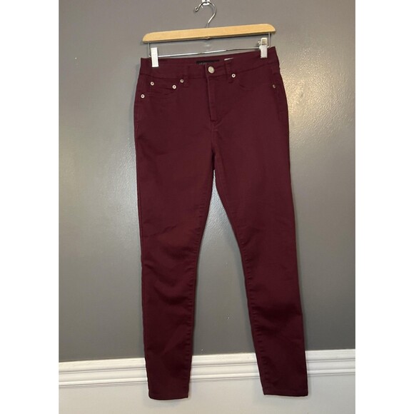 Aeropostale Jeggings Womens 6 Burgundy High Waisted Skinny Stretch Jeans Pants - Picture 2 of 9